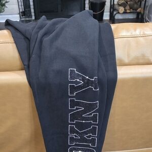 DKNY Black Track Pants with White Logo